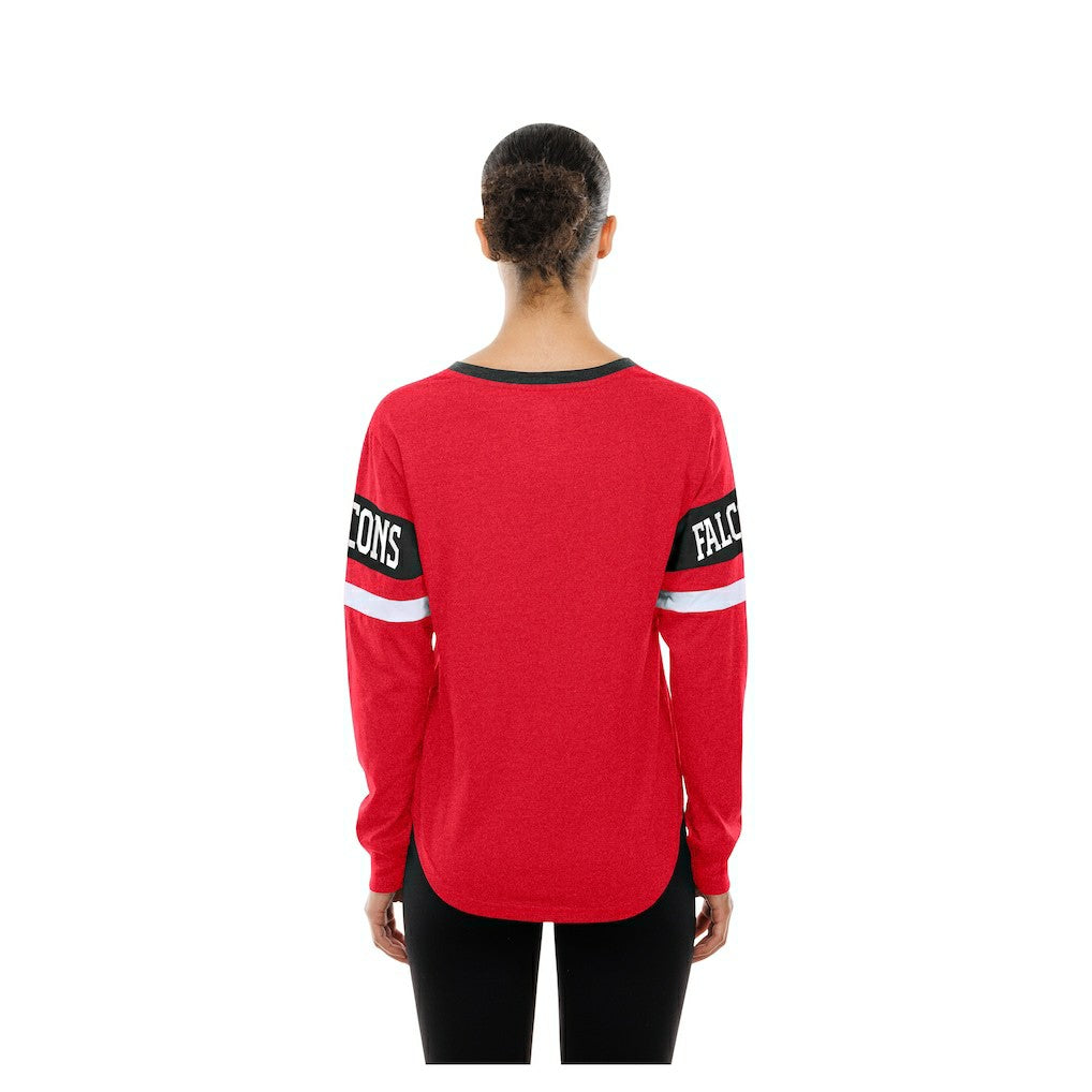 Atlanta Falcons New Era Women's Throwback Lace-Up Long-Sleeve T-Shirt