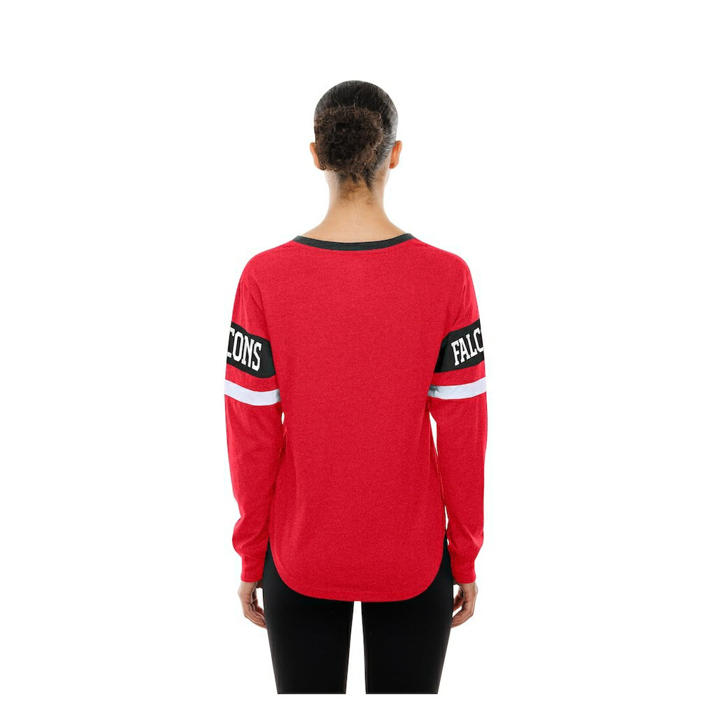 Atlanta Falcons New Era Women's Throwback Lace-Up Long-Sleeve T-Shirt