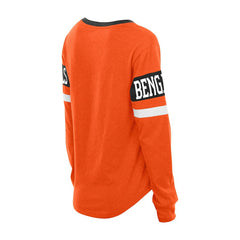 Cincinnati Bengals New Era Women's Throwback Lace-Up Long-Sleeve T-Shirt