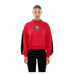 San Francisco 49ers New Era Women's Sport Night Mock Neck Balloon Sleeve Pullover Sweatshirt