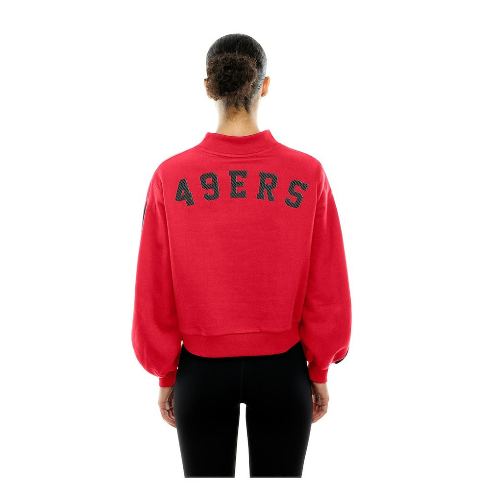 San Francisco 49ers New Era Women's Sport Night Mock Neck Balloon Sleeve Pullover Sweatshirt