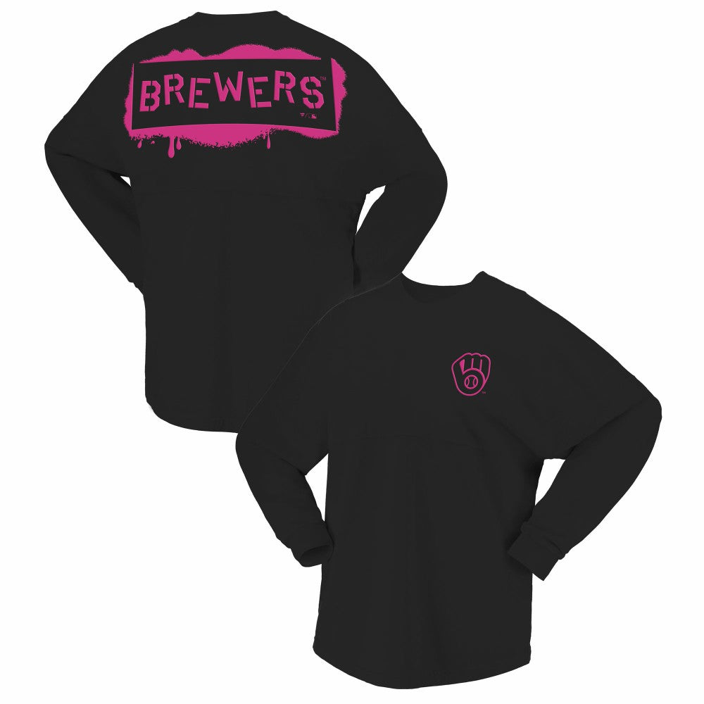 Milwaukee Brewers Fanatics Women's Neon Jersey Long Sleeve T-Shirt | MLB US