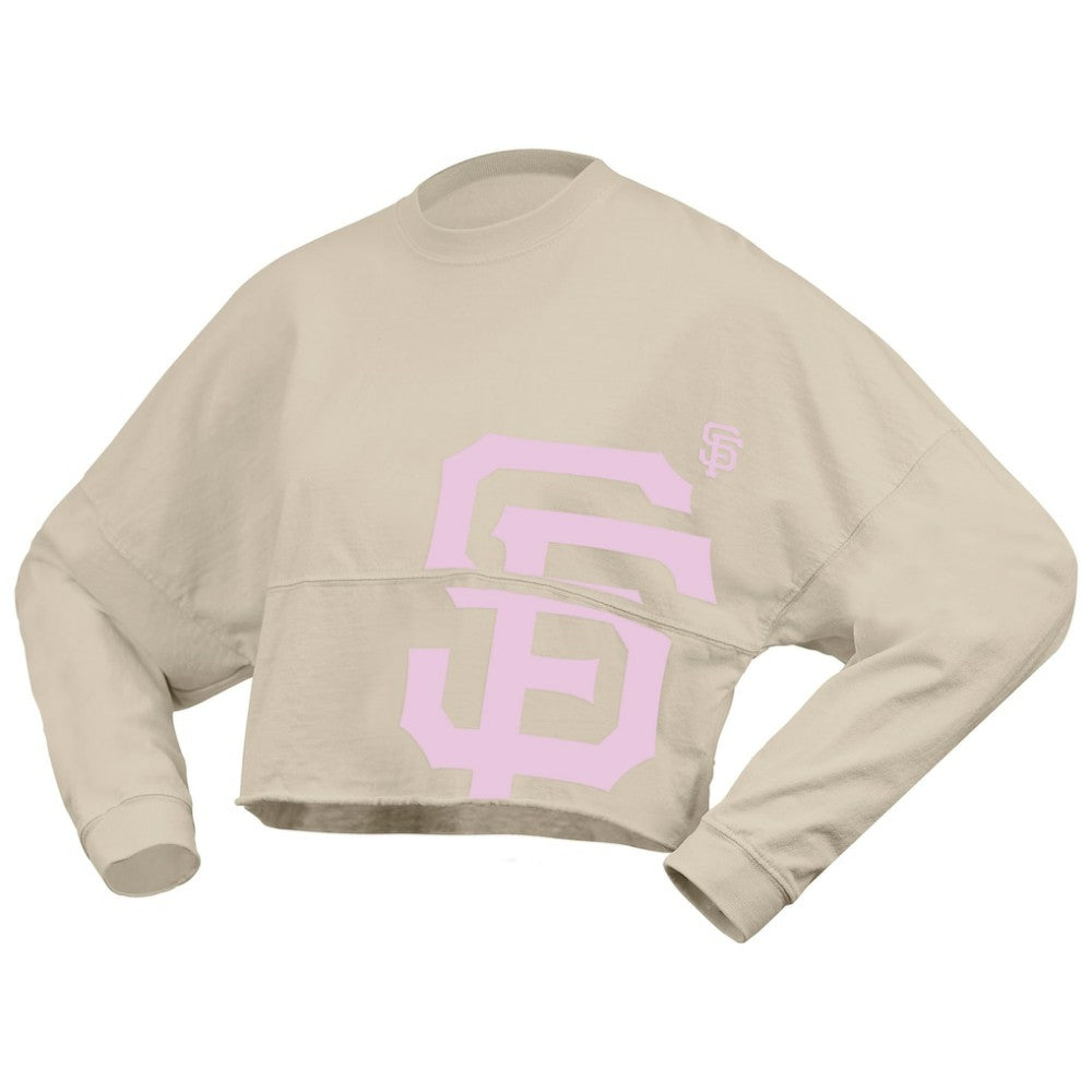 San Francisco Giants Fanatics Women's Floral Preppy Cropped Long Sleeve T-Shirt | MLB For sale