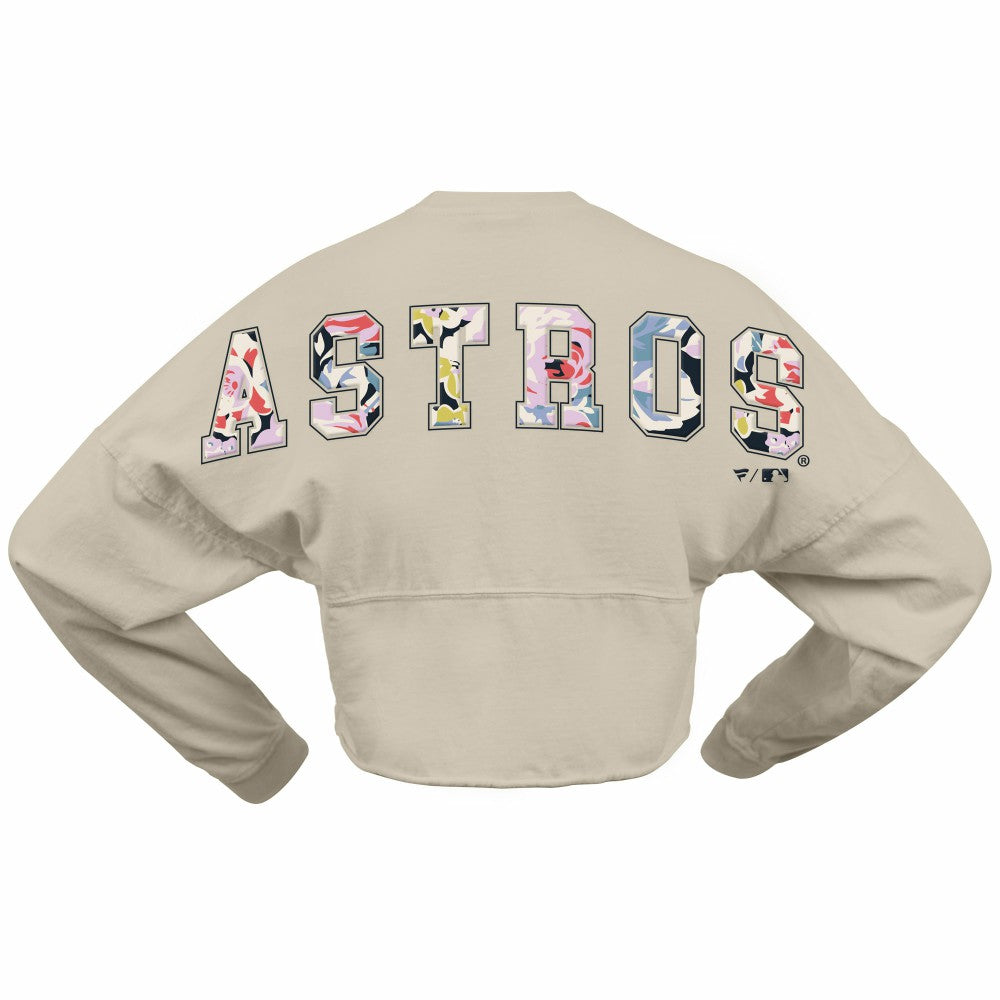 Houston Astros Fanatics Women's Floral Preppy Cropped Long Sleeve T-Shirt | MLB US