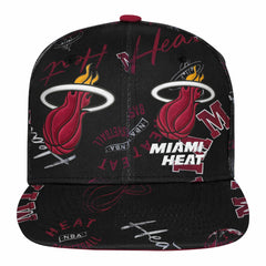 Miami Heat Outerstuff Youth Street Hooper Allover Print Snapback Hat On Sale