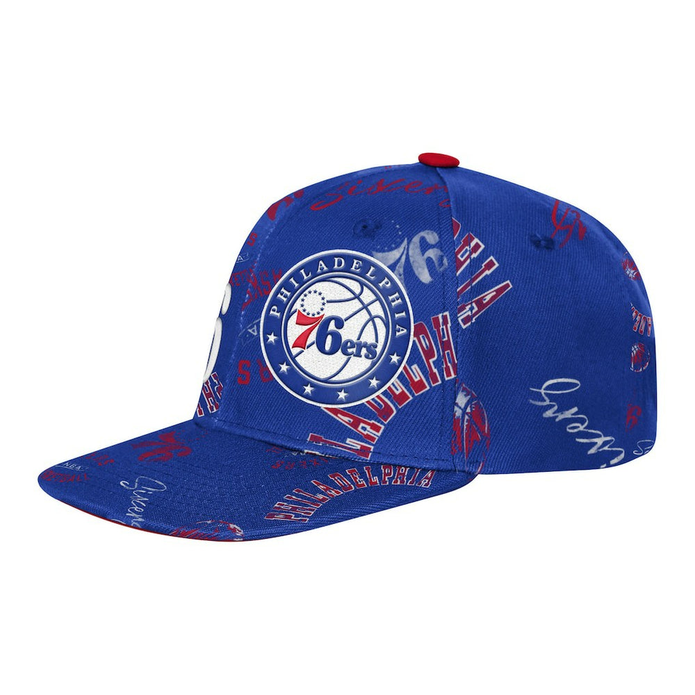 Philadelphia 76ers Outerstuff Youth Street Hooper Allover Print Snapback Hat Discount