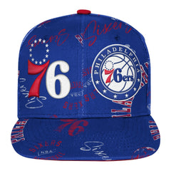 Philadelphia 76ers Outerstuff Youth Street Hooper Allover Print Snapback Hat Discount