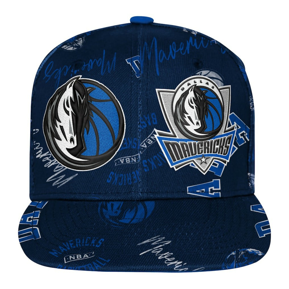 Dallas Mavericks Outerstuff Youth Street Hooper Allover Print Snapback Hat sale For Sale