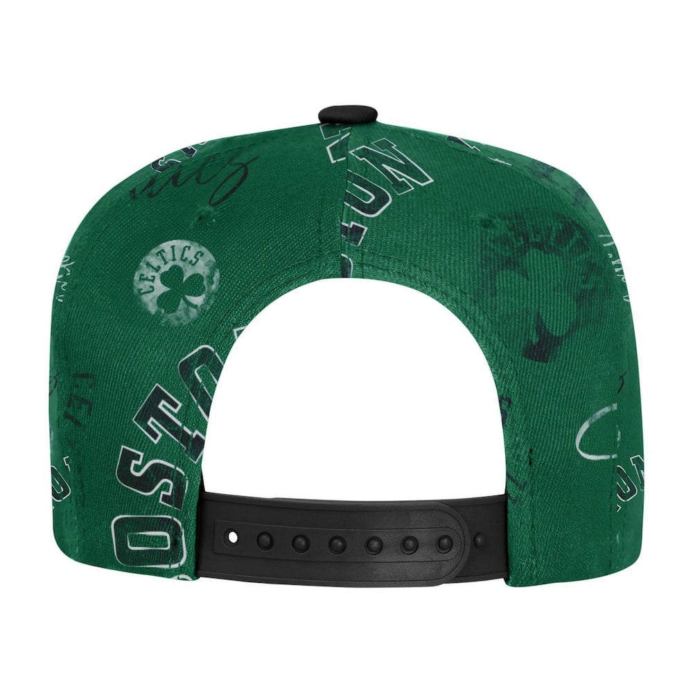 Boston Celtics Outerstuff Youth Street Hooper Allover Print Snapback Hat On Sale