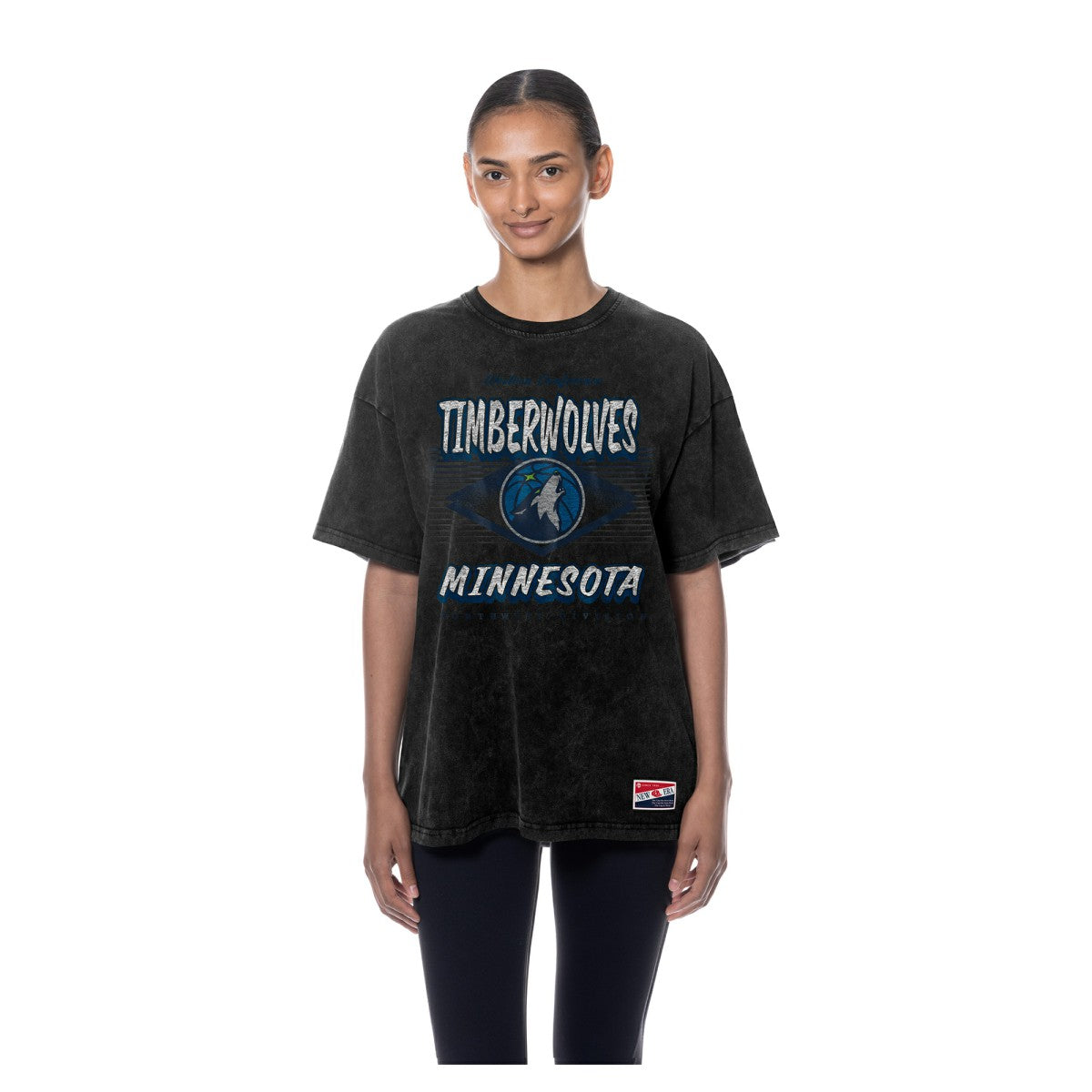 Minnesota Timberwolves Women's Throwback Mineral Wash Oversized T-Shirt For Sale