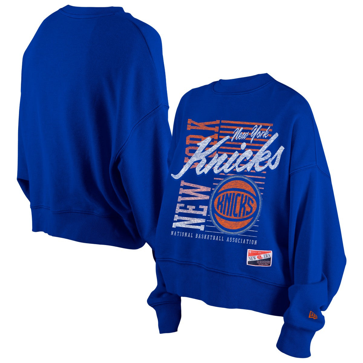 New York Knicks Women's Boxy Throwback Mineral Wash Sweatshirt Outlet