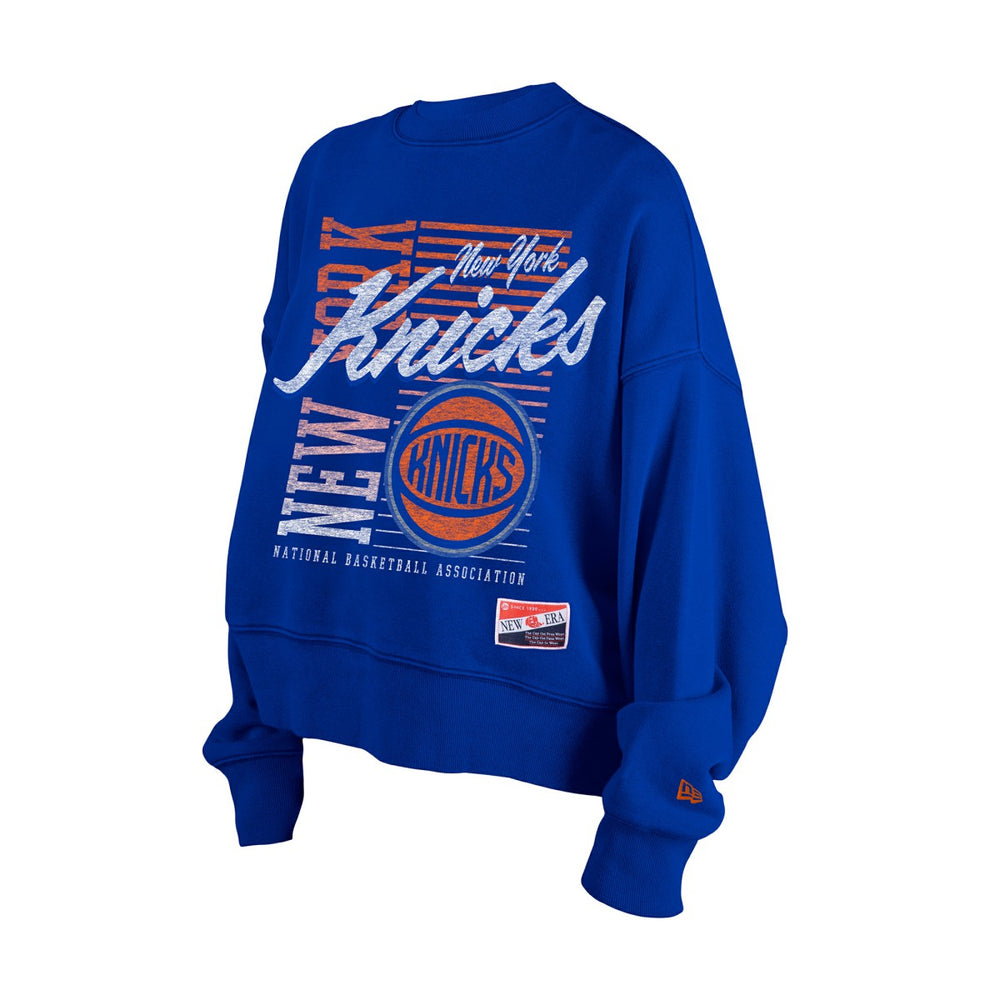 New York Knicks Women's Boxy Throwback Mineral Wash Sweatshirt Outlet