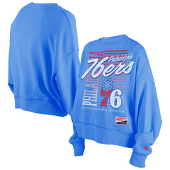 Philadelphia 76ers Women's Boxy Throwback Mineral Wash Sweatshirt Discount