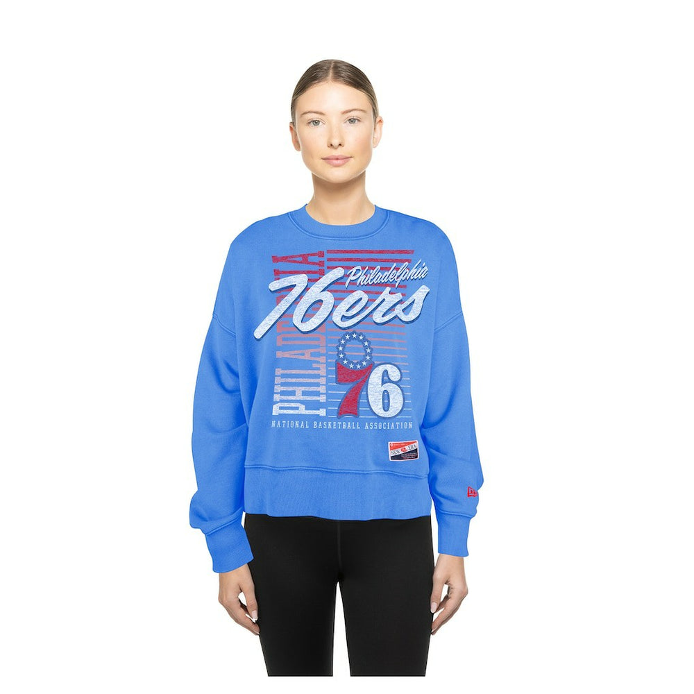 Philadelphia 76ers Women's Boxy Throwback Mineral Wash Sweatshirt Discount