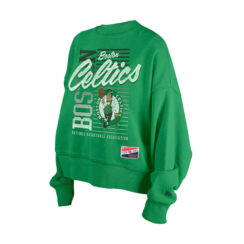 Boston Celtics Women's Boxy Throwback Mineral Wash Sweatshirt Discount