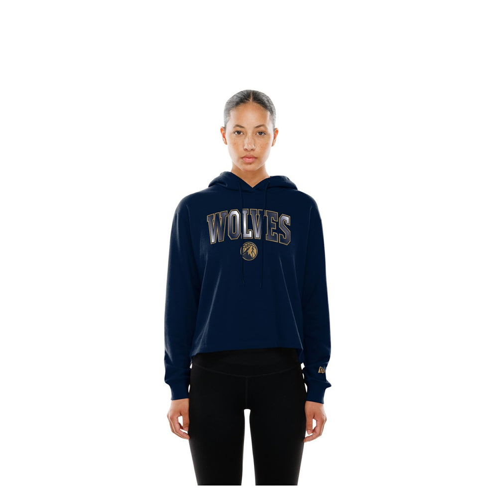 Minnesota Timberwolves Women's Glam Game Open Back Hoodie Discount