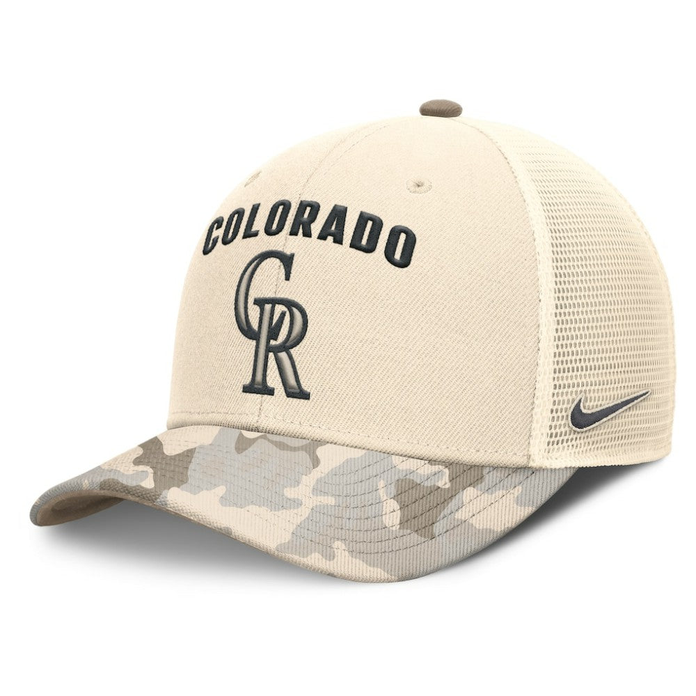 Colorado Rockies Nike Camo Natural Pack Rise Adjustable Trucker Hat | MLB US