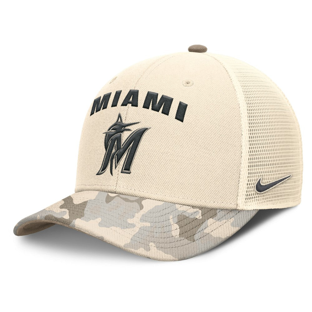 Miami Marlins Nike Camo Natural Pack Rise Adjustable Trucker Hat | MLB New