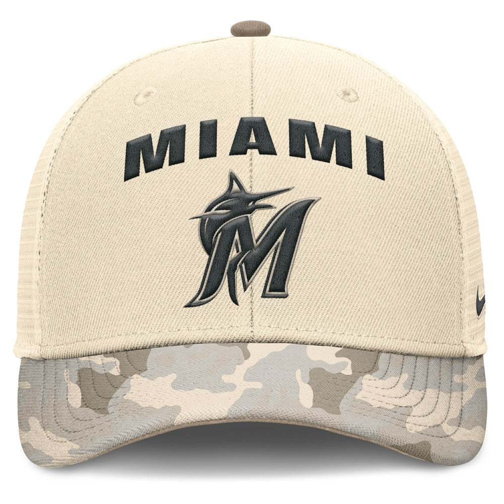 Miami Marlins Nike Camo Natural Pack Rise Adjustable Trucker Hat | MLB New