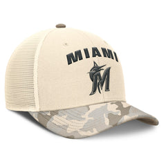 Miami Marlins Nike Camo Natural Pack Rise Adjustable Trucker Hat | MLB New