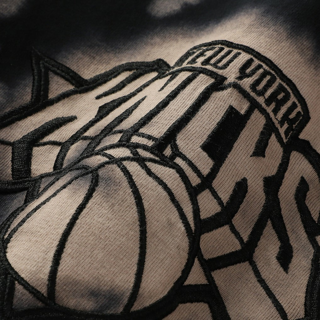 New York Knicks Injection Bleached Out Raw Edge Oversized T-Shirt Discount