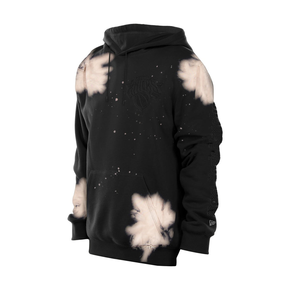 New York Knicks Injection Bleached Out Raw Edge Hoodie Discount