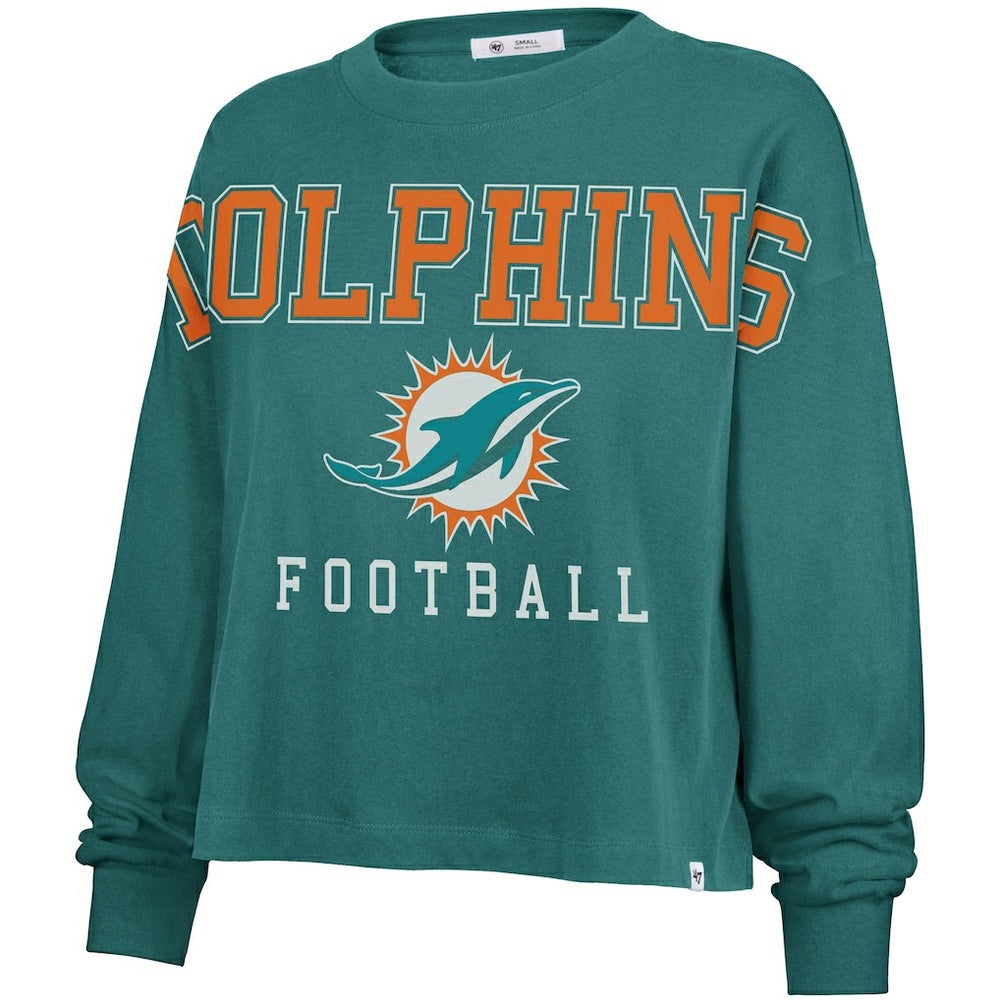 Miami Dolphins 47 brand '47 Women's Outreach City Oversized Long Sleeve T-Shirt