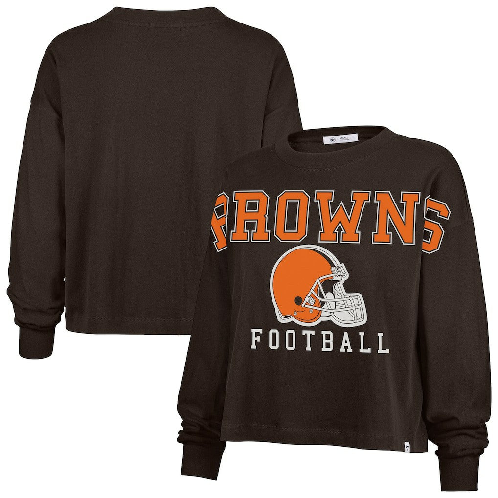 Cleveland Browns 47 brand '47 Women's Outreach City Oversized Long Sleeve T-Shirt