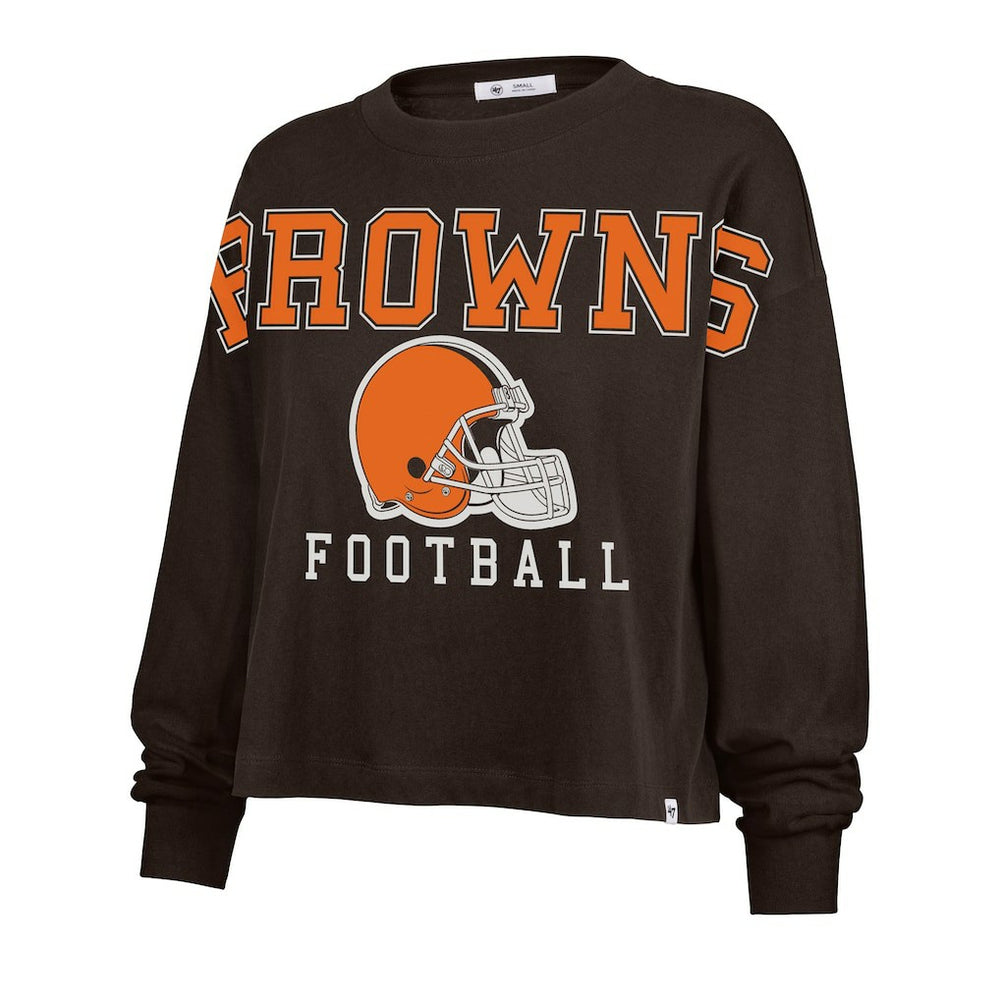 Cleveland Browns 47 brand '47 Women's Outreach City Oversized Long Sleeve T-Shirt