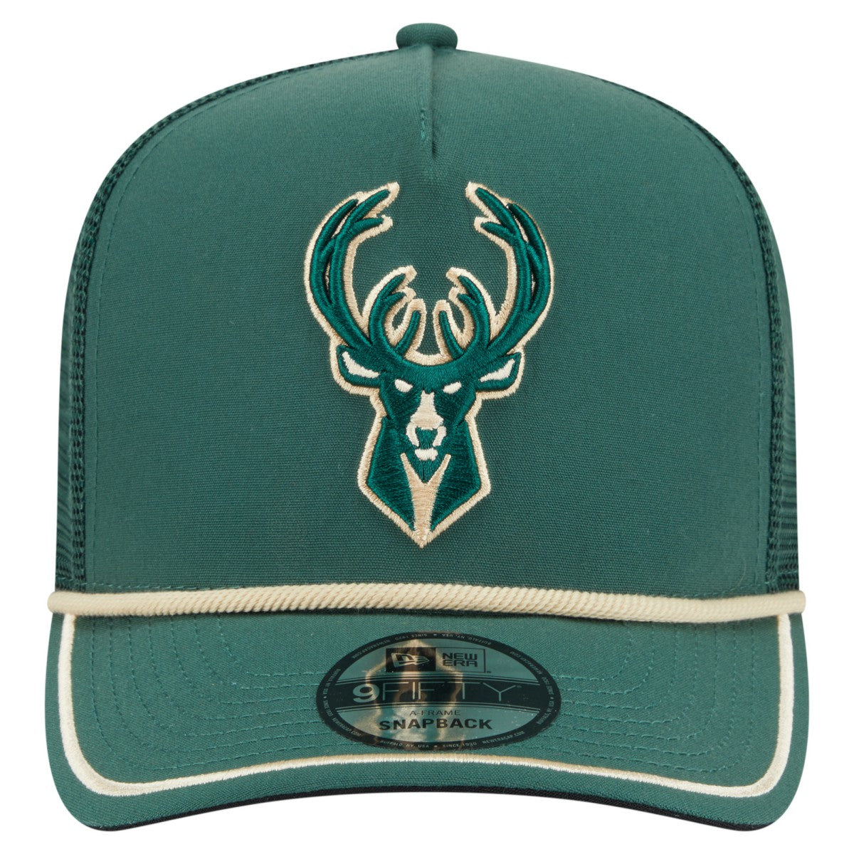 Milwaukee Bucks Vintage Team Rope A-Frame 9FIFTY Snapback Hat Online