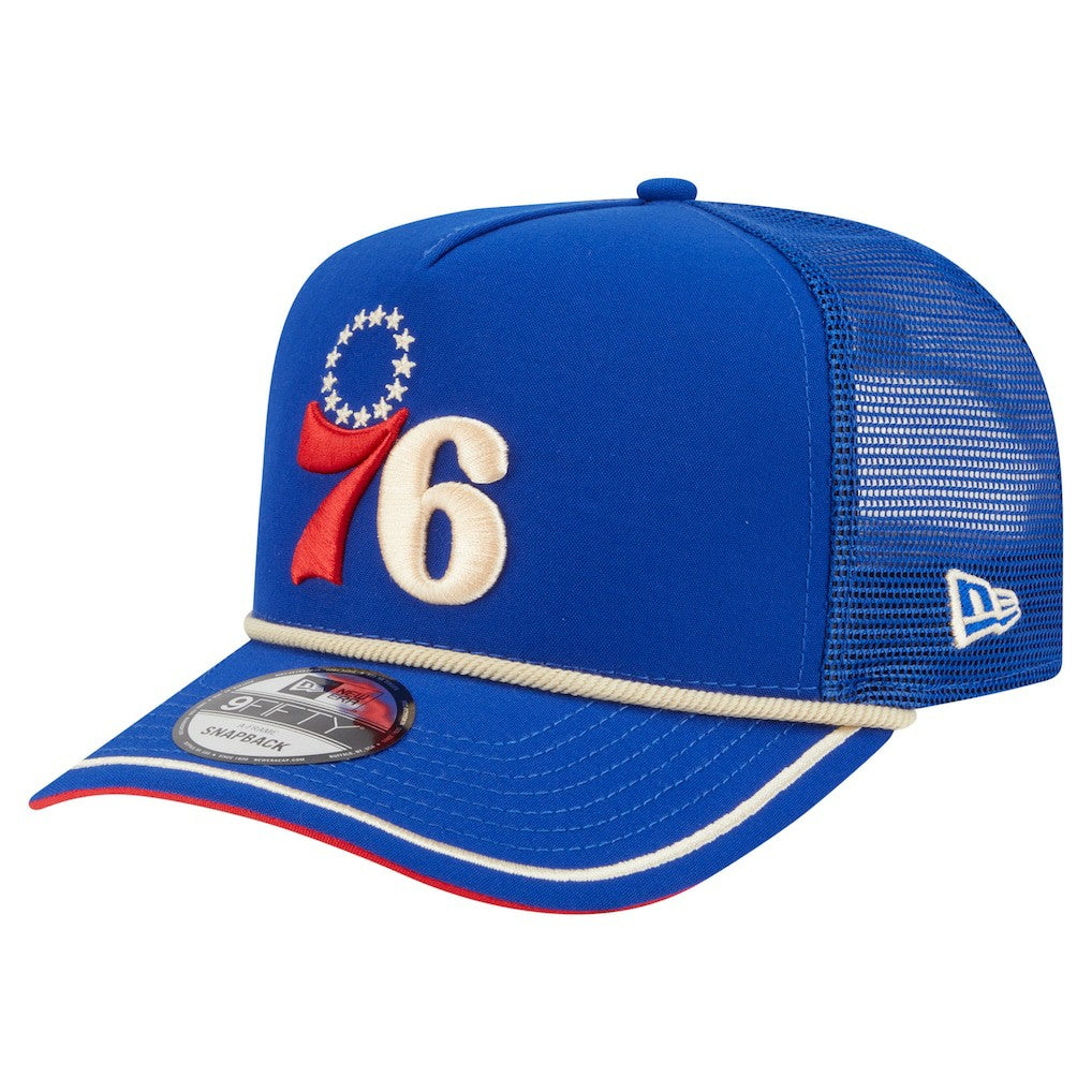 Philadelphia 76ers Vintage Team Rope A-Frame 9FIFTY Snapback Hat Discount