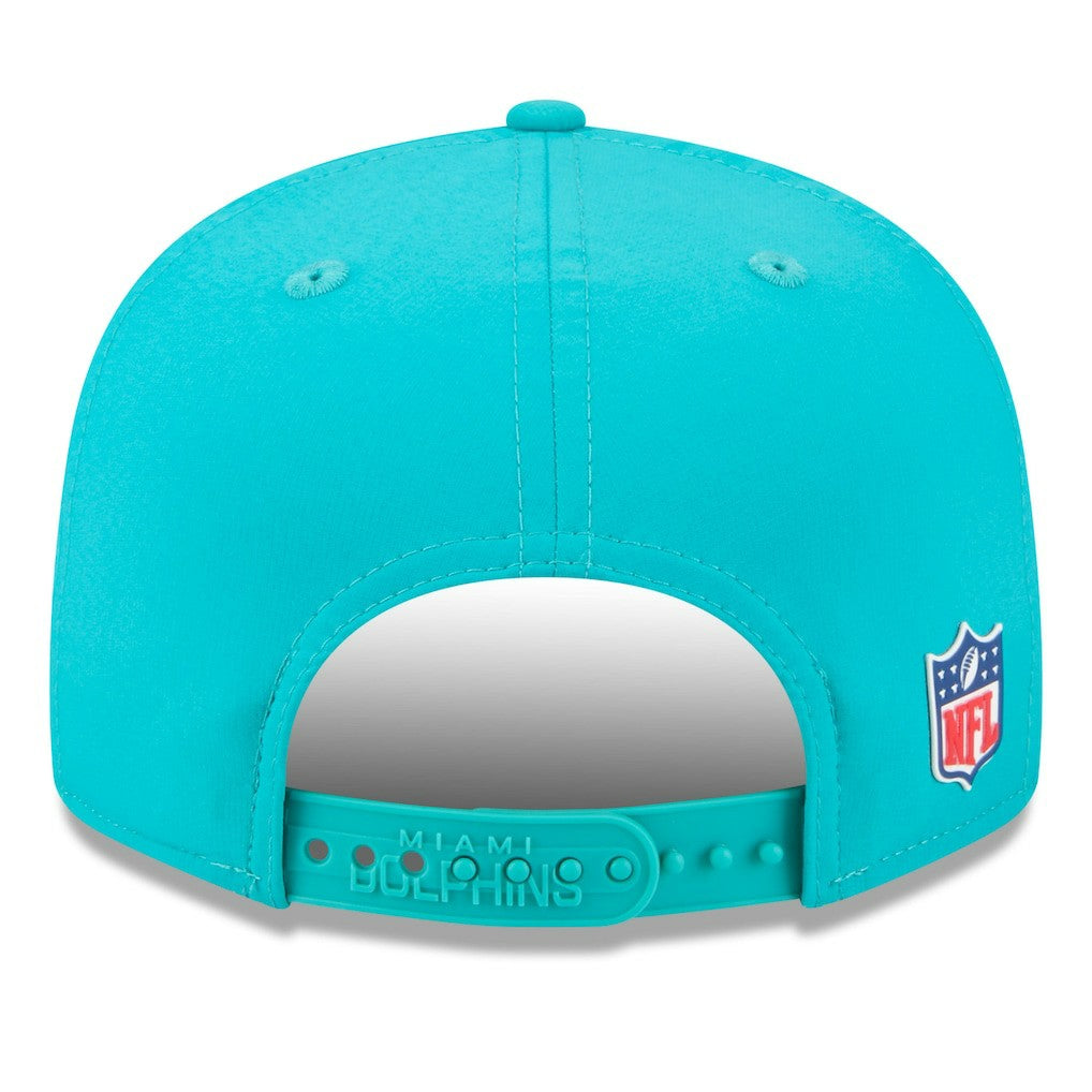 Miami Dolphins New Era 2025 Sideline Split Panel 9FIFTY Snapback Hat