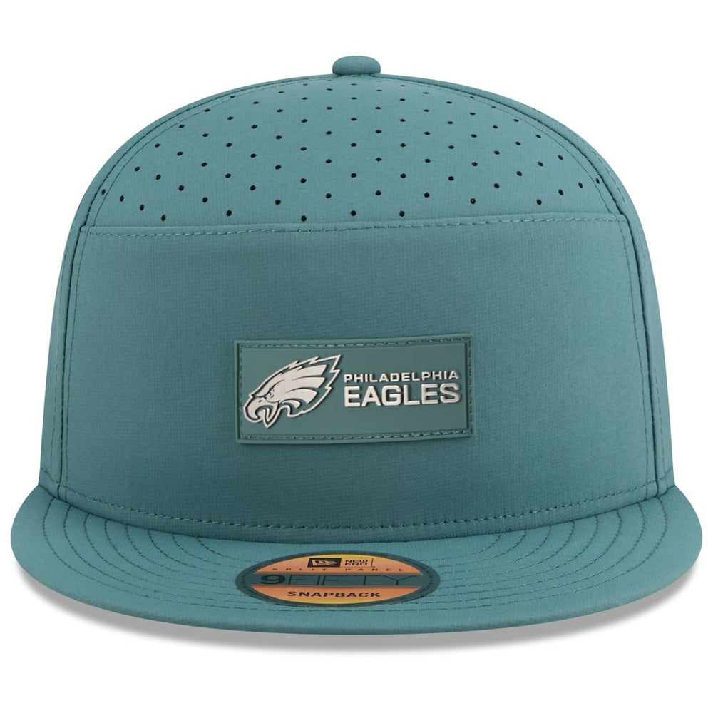 Philadelphia Eagles New Era 2025 Sideline Split Panel 9FIFTY Snapback Hat