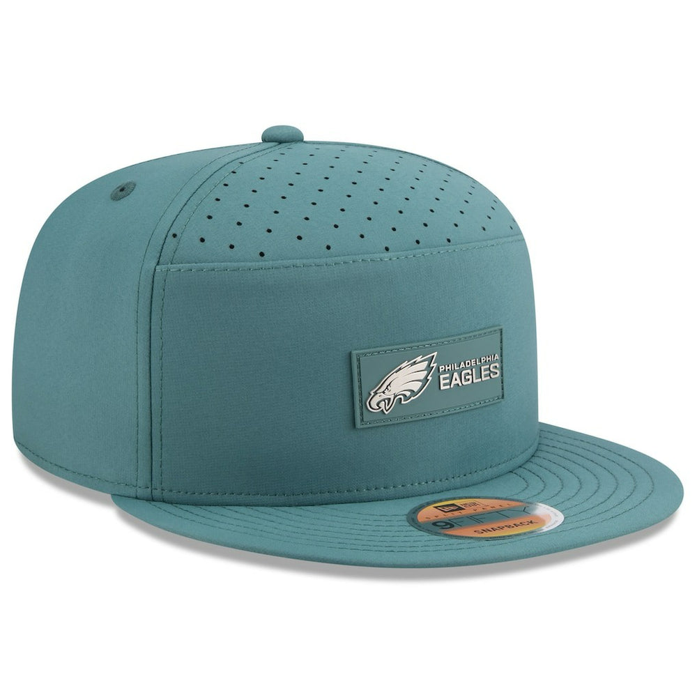 Philadelphia Eagles New Era 2025 Sideline Split Panel 9FIFTY Snapback Hat