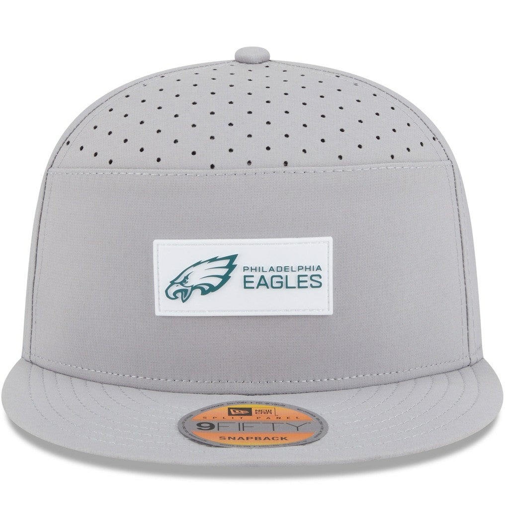 Philadelphia Eagles New Era 2025 Sideline Split Panel 9FIFTY Snapback Hat
