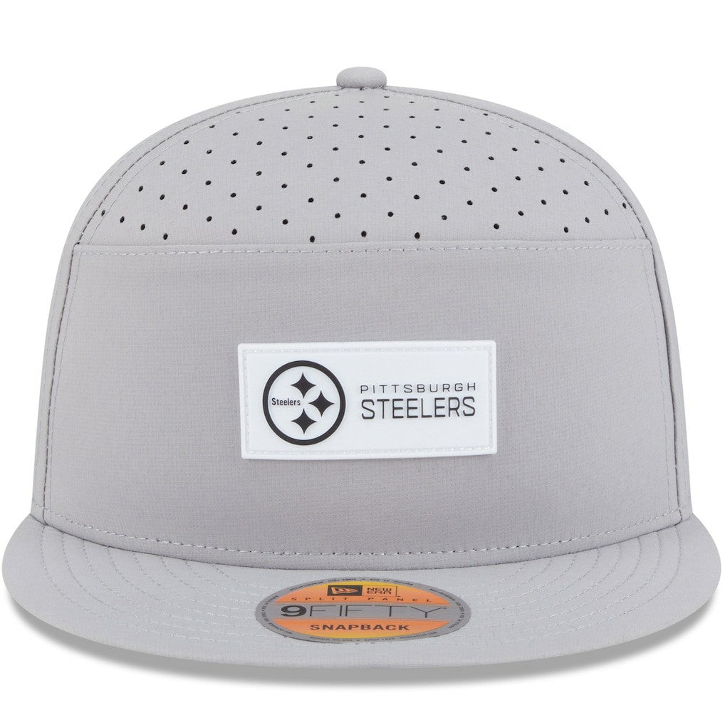 Pittsburgh Steelers New Era 2025 Sideline Split Panel 9FIFTY Snapback Hat