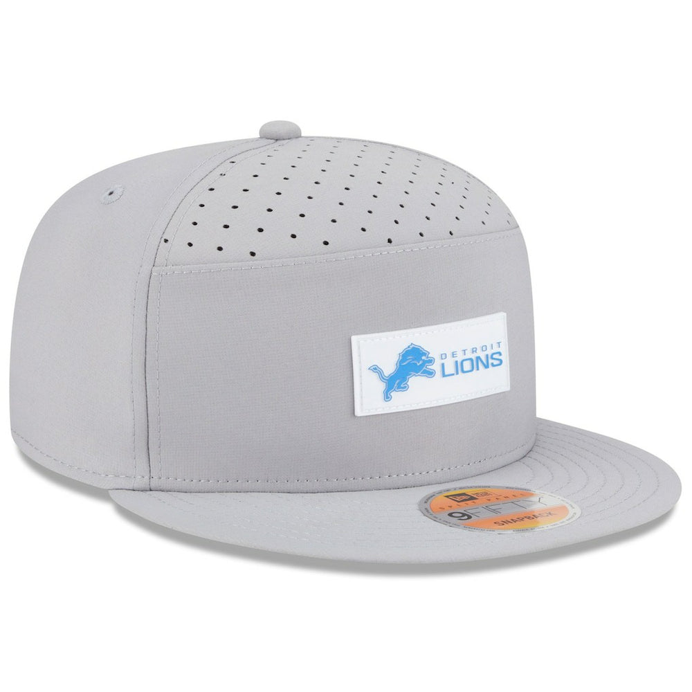 Detroit Lions New Era 2025 Sideline Split Panel 9FIFTY Snapback Hat