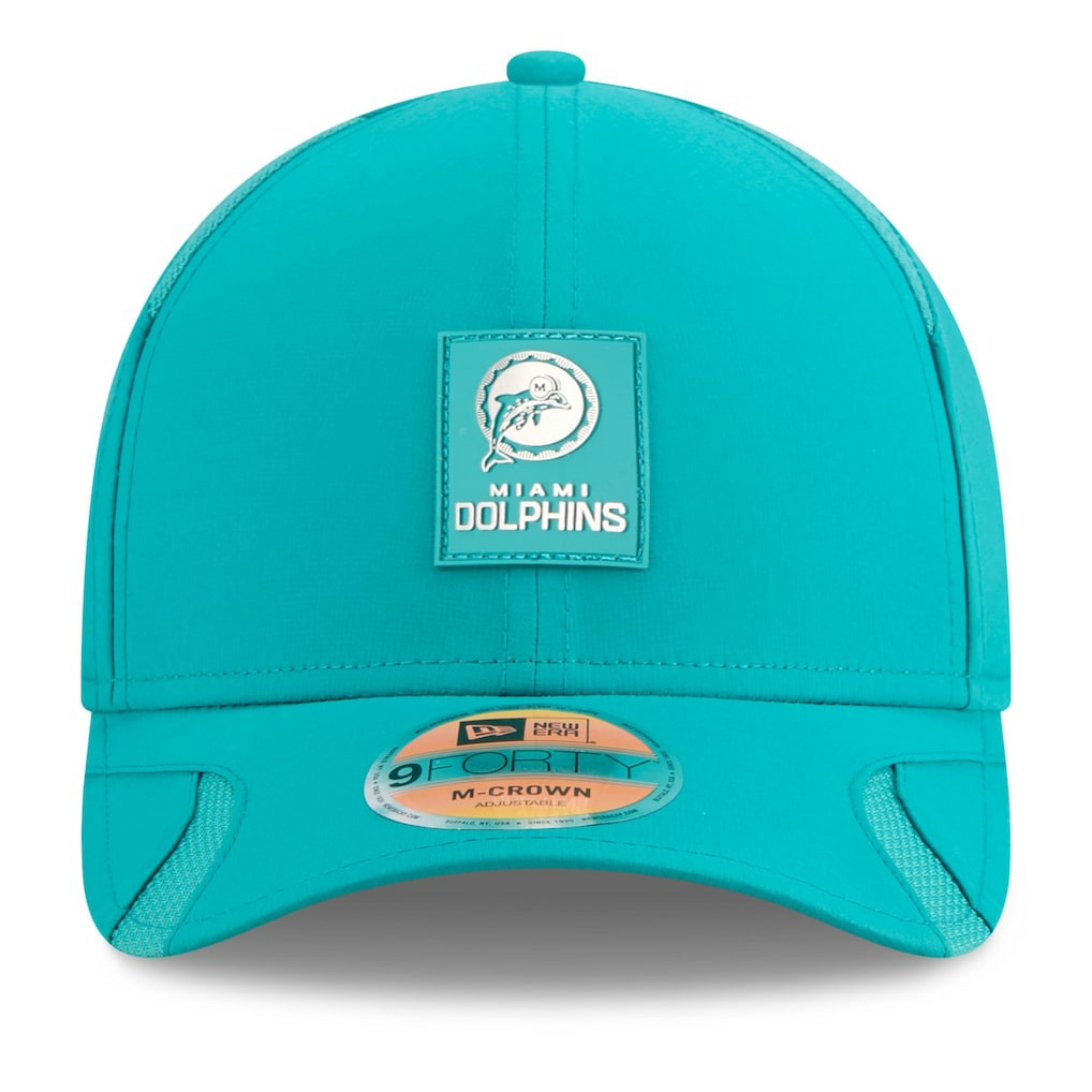 Miami Dolphins New Era 2025 Sideline Throwback M-Crown 9FORTY Adjustable Hat