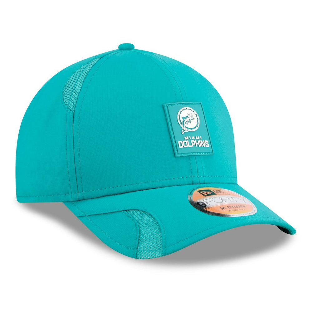 Miami Dolphins New Era 2025 Sideline Throwback M-Crown 9FORTY Adjustable Hat