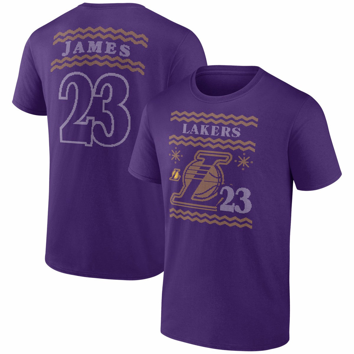 LeBron James Los Angeles Lakers Ugly Sweater Name & Number T-Shirt Discount