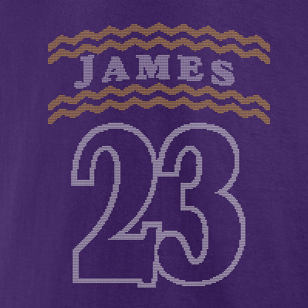 LeBron James Los Angeles Lakers Ugly Sweater Name & Number T-Shirt Discount