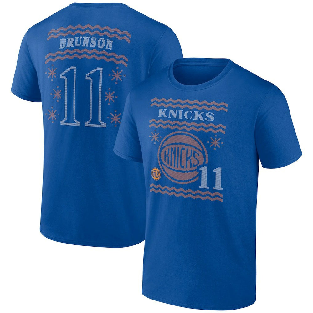 Jalen Brunson New York Knicks Ugly Sweater Name & Number T-Shirt On Sale
