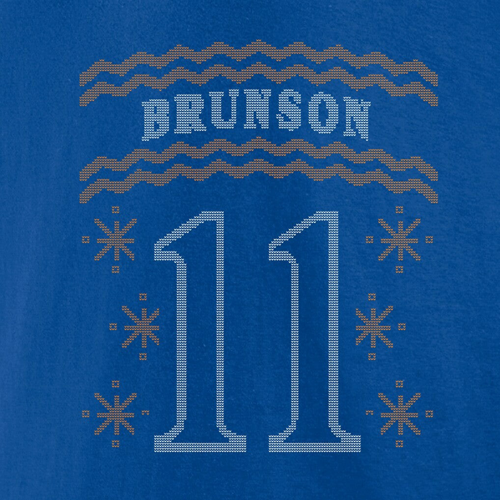 Jalen Brunson New York Knicks Ugly Sweater Name & Number T-Shirt On Sale