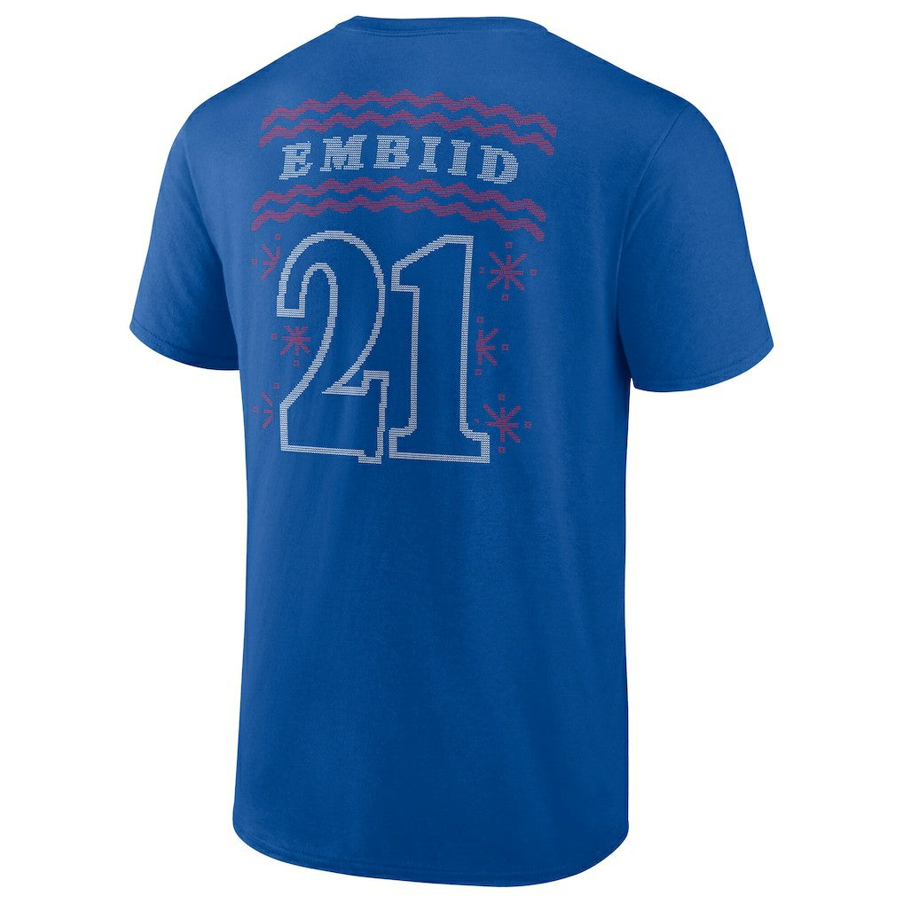 Joel Embiid Philadelphia 76ers Ugly Sweater Name & Number T-Shirt On Sale