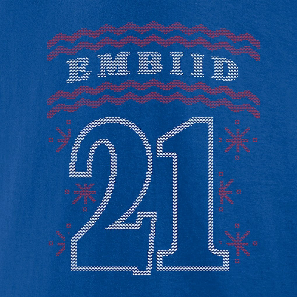 Joel Embiid Philadelphia 76ers Ugly Sweater Name & Number T-Shirt On Sale