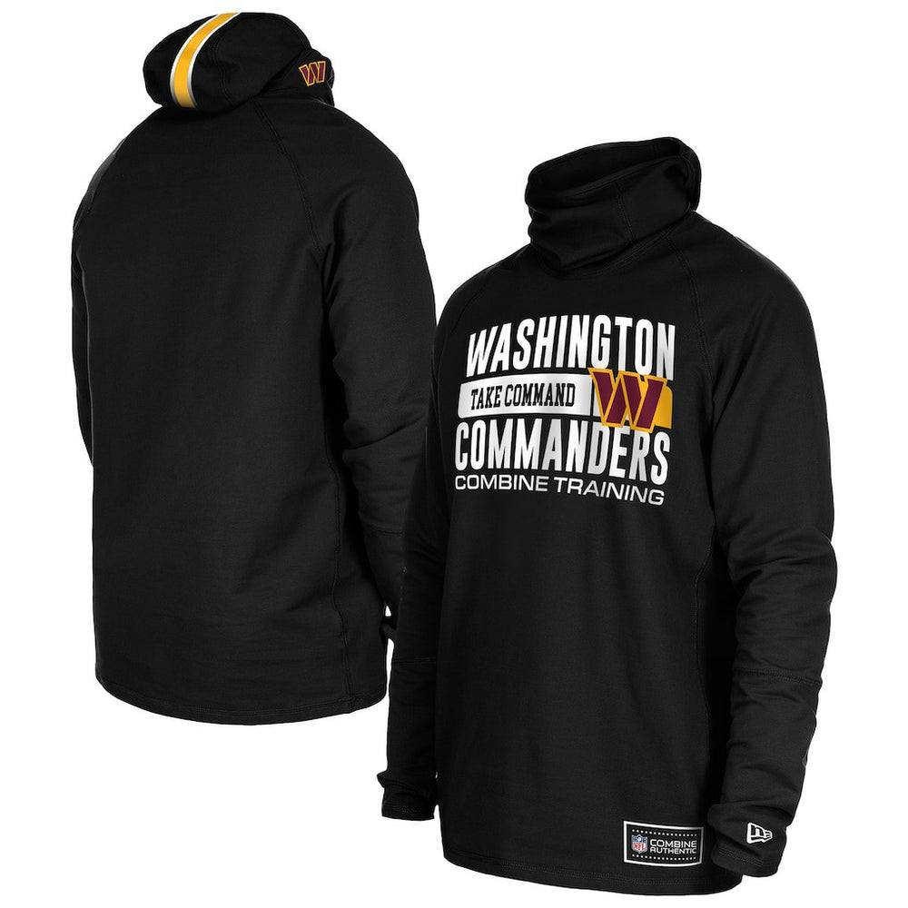 Washington Commanders New Era Functional Fandom Balaclava Helmet Stripe Tri-Blend Hoodie