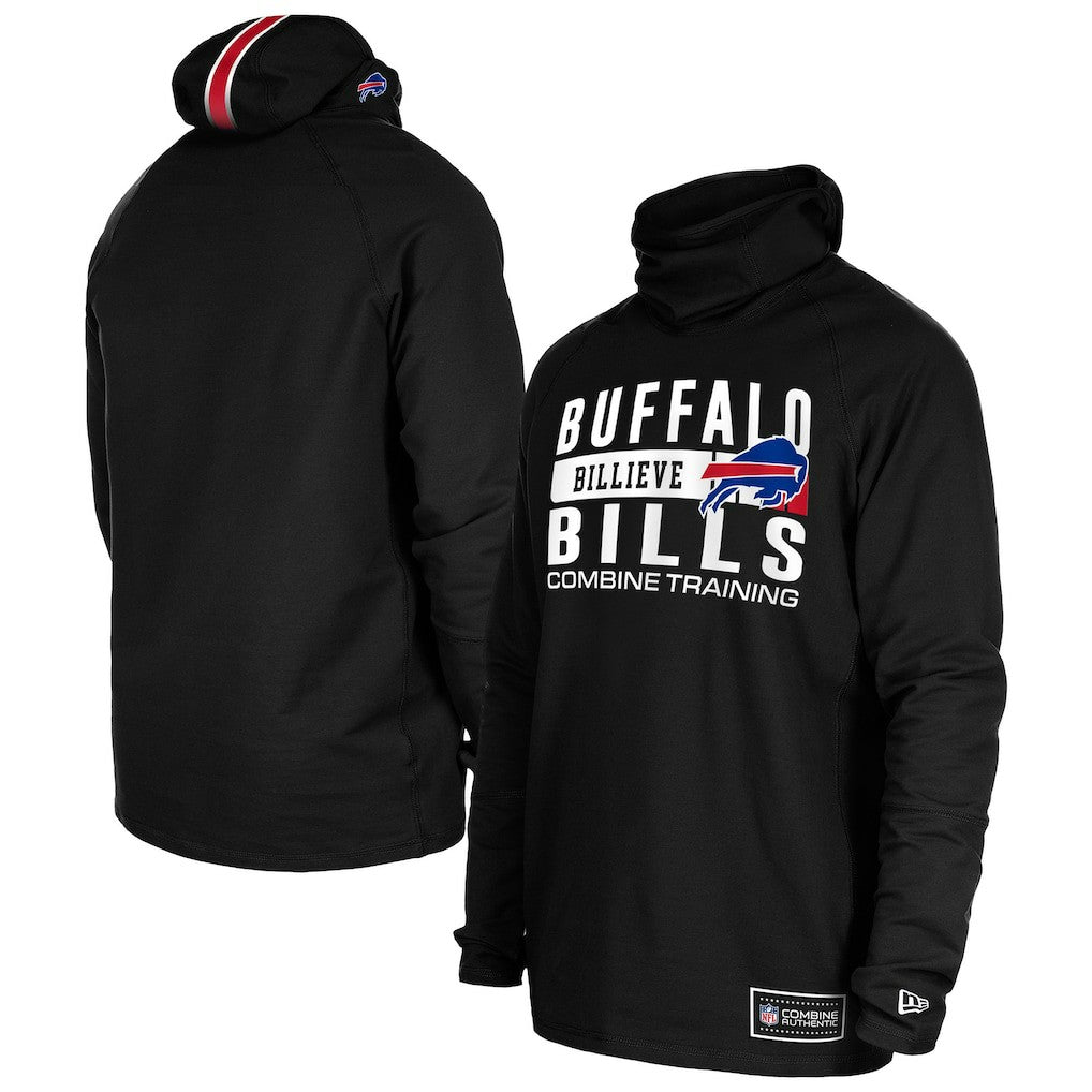 Buffalo Bills New Era Functional Fandom Balaclava Helmet Stripe Tri-Blend Hoodie
