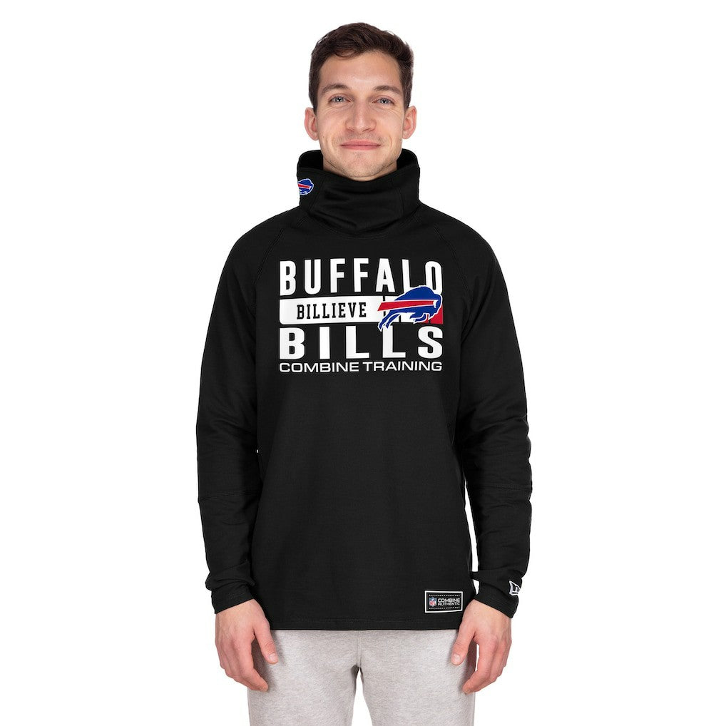Buffalo Bills New Era Functional Fandom Balaclava Helmet Stripe Tri-Blend Hoodie