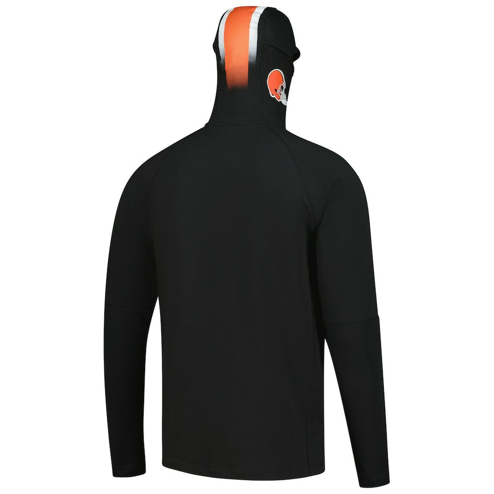 Cleveland Browns New Era Functional Fandom Balaclava Helmet Stripe Tri-Blend Hoodie