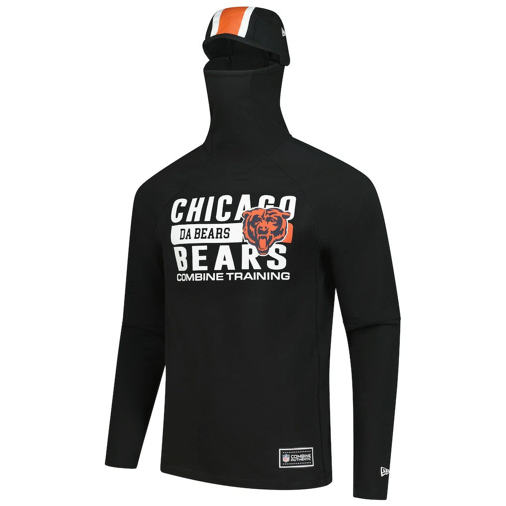 Chicago Bears New Era Functional Fandom Balaclava Helmet Stripe Tri-Blend Hoodie